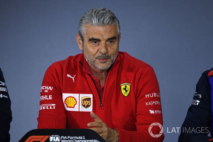 Maurizio Arrivabene, director de Ferrari, en la rueda de prensa de la FIA