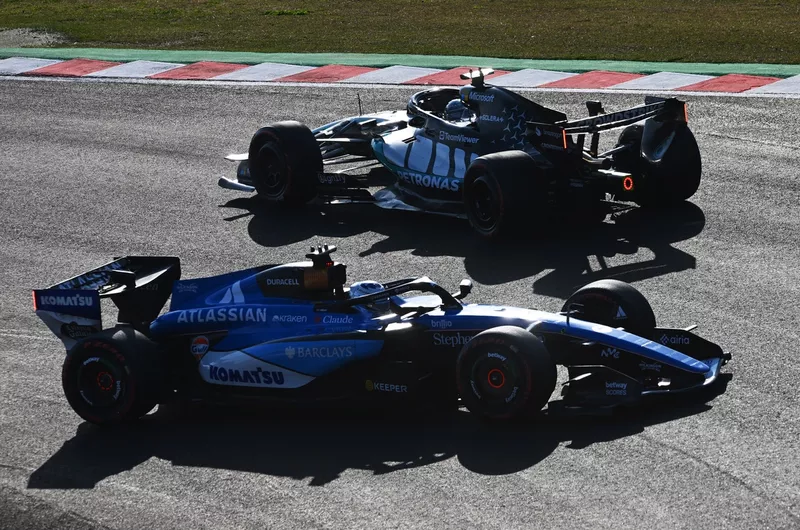George Russell, Mercedes; Alexander Albon, Williams