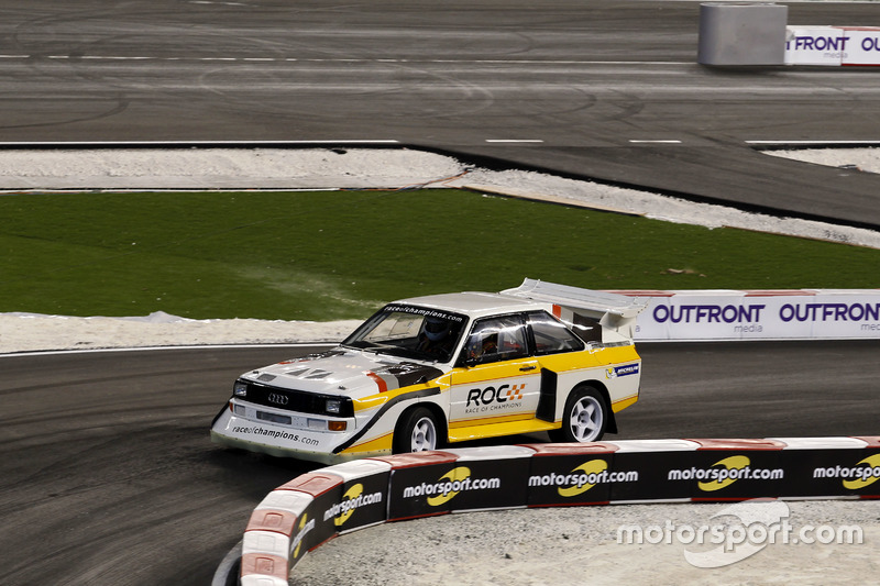 ... mit einem alten Audi S1 aus der Gruppe-B-Ära der Rallye-WM