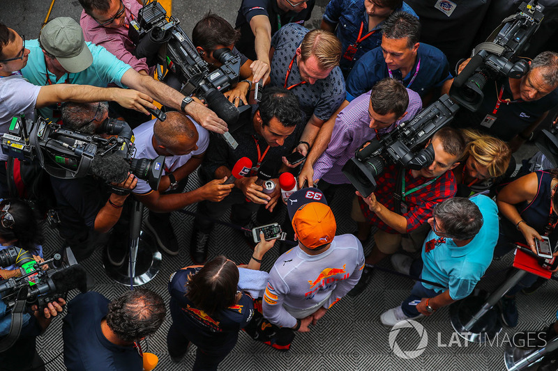 Max Verstappen, Red Bull Racing talks to the media