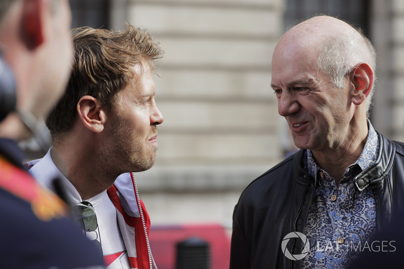 Sebastian Vettel, Ferrari, Adrian Newey, CTO, Red Bull Racing