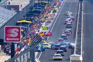 Rear view of pit road incident