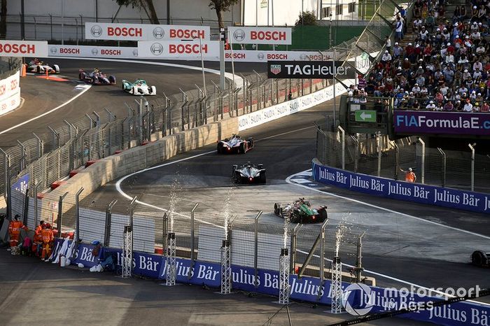 Pascal Wehrlein, Mahindra Racing, M5 Electro Oliver Rowland, Nissan e.Dams, Nissan IMO1, Lucas Di Grassi, Audi Sport ABT Schaeffler, Audi e-tron FE05, Oliver Turvey, NIO Formula E Team, NIO Sport 004 Sam Bird, Envision Virgin Racing, Audi e-tron FE05, Daniel Abt, Audi Sport ABT Schaeffler, Audi e-tron FE05 