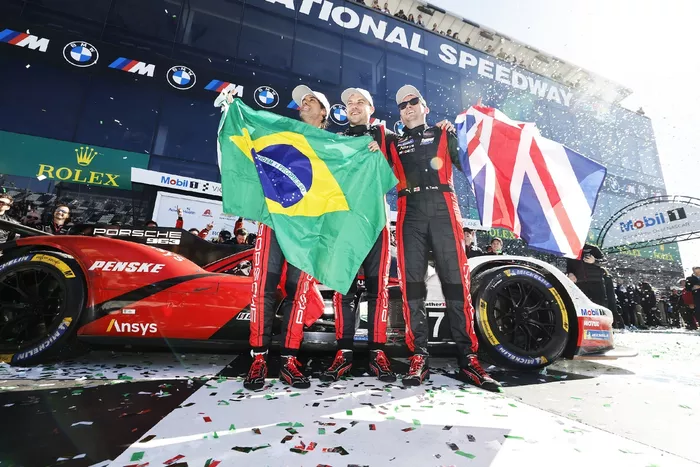 Overall winner #7 Porsche Penske Motorsport Porsche 963: Felipe Nasr, Nick Tandy, Laurens Vanthoor