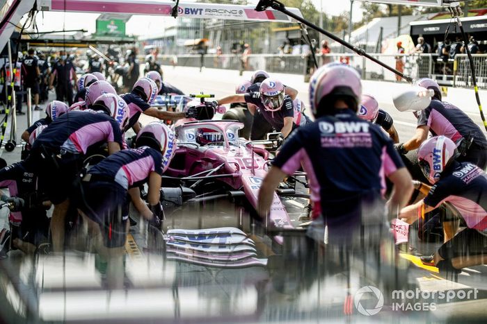 Lance Stroll, Racing Point RP20  en pits