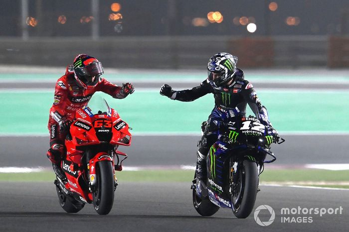 Maverick Viñales, Yamaha Factory Racing, Francesco Bagnaia, Ducati Team