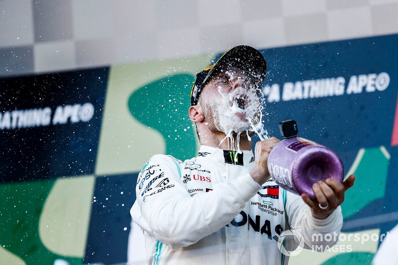 Bottas celebrated victory after a frantic day of qualifying and race action