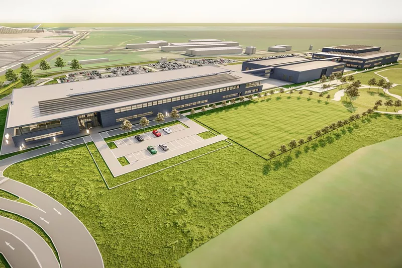Render de la fábrica de Aston Martin en Silverstone