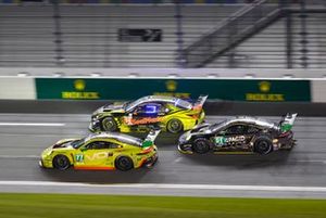 #77 Wright Motorsports Porsche 911 GT3 R 992: Alan Brynjolfsson, Trent Hindman, Maxwell Root, Kevin Estre, #14 Vasser Sullivan Lexus RC F GT3: Jack Hawksworth, Ben Barnicoat, Mike Conway, #91 Kellymoss with Riley Porsche 911 GT3 R 992: Alan Metni, Kay van Berlo, Jaxon Evans, Julien Andlauer