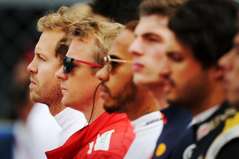Sebastian Vettel, Lewis Hamilton, Kimi Raikkonen, Carlos Sainz Jr