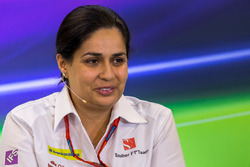 Monisha Kaltenborn, team principal Sauber lors de la conférence de presse de la FIA