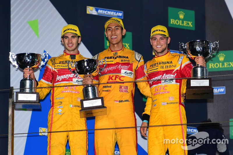 Podium LMP2: #30 Extreme Speed Motorsports Ligier JS P2 Nissan: Antonio Giovinazzi, Sean Gelael, Tom Blomqvist