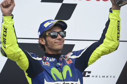 Podium: tweede plaats Valentino Rossi, Repsol Honda Team