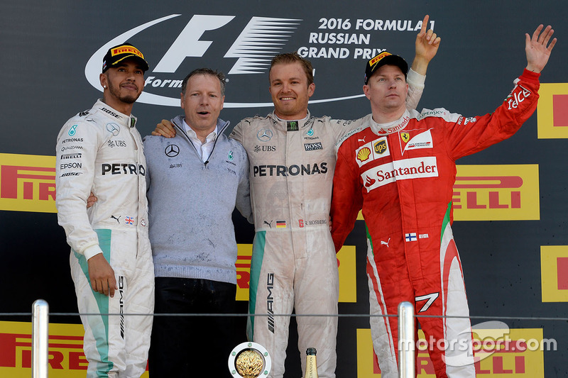 Podium: Sieger Nico Rosberg, Mercedes AMG F1 Team, 2. Lewis Hamilton, Mercedes AMG F1 Team, 3. Kimi 