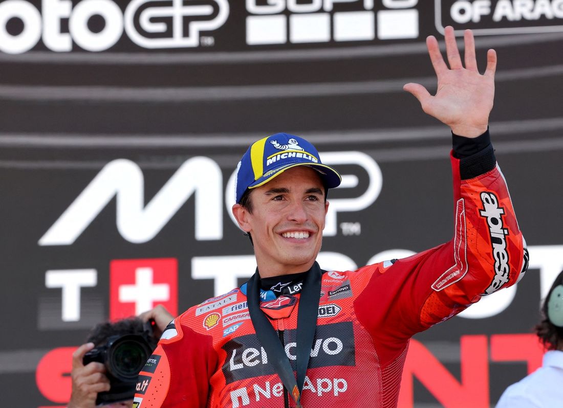 Ganador de la carrera Marc Márquez, equipo Ducati