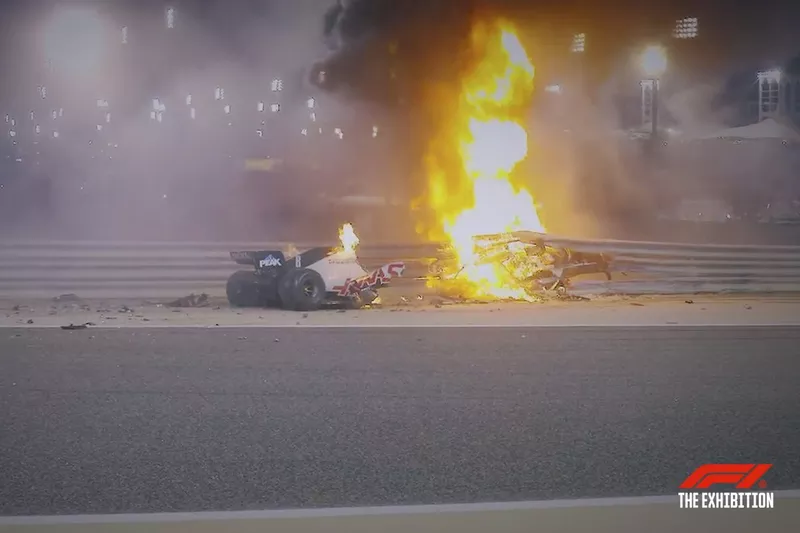 El coche de Romain Grosjean de su accidente de 2020