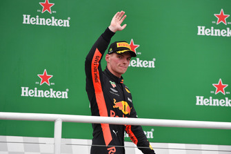 Max Verstappen, Red Bull Racing celebrates on the podium