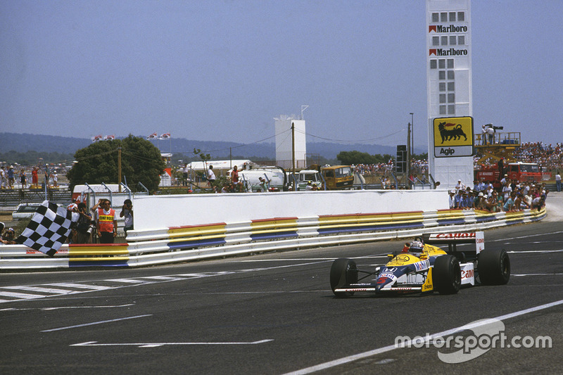 Nigel Mansell, Williams FW11B Honda takes the win