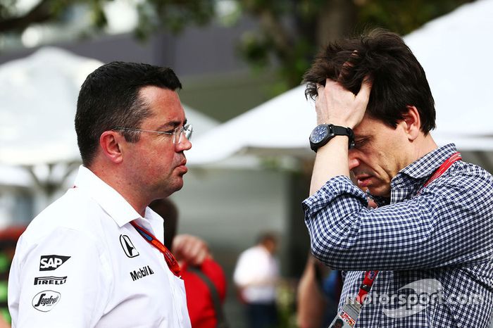 Eric Boullier, McLaren  Director de carrera con Toto Wolff, Mercedes AMG F1 Accionista y Director Ejecutivo