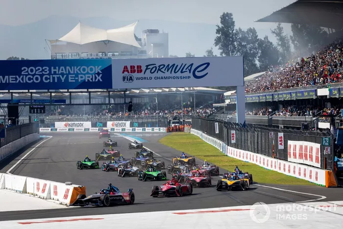 Lucas di Grassi, Mahindra Racing, Mahindra M9Electro, Jake Dennis, Andretti Autosport, Porsche 99 X Electric Gen3, Jake Hughes, McLaren, Nissan e-4ORCE 04, Andre Lotterer, Andretti Autosport, Porsche 99X Elect