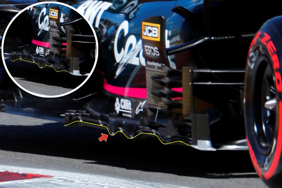 La cresta del fondo plano de Aston Martin Racing AMR21 