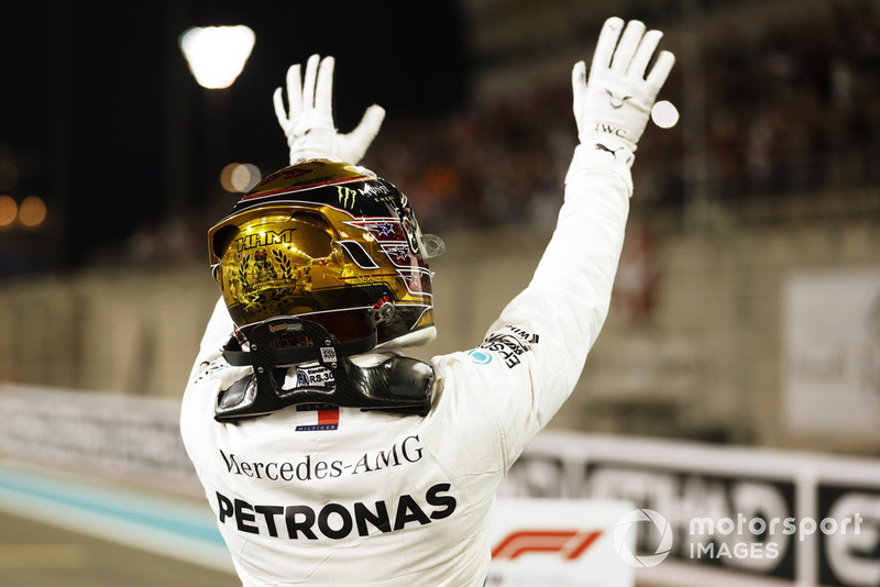 Lewis Hamilton, Mercedes AMG F1, fête sa pole position