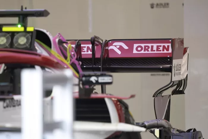 Detalle del alerón trasero del Alfa Romeo Racing C41