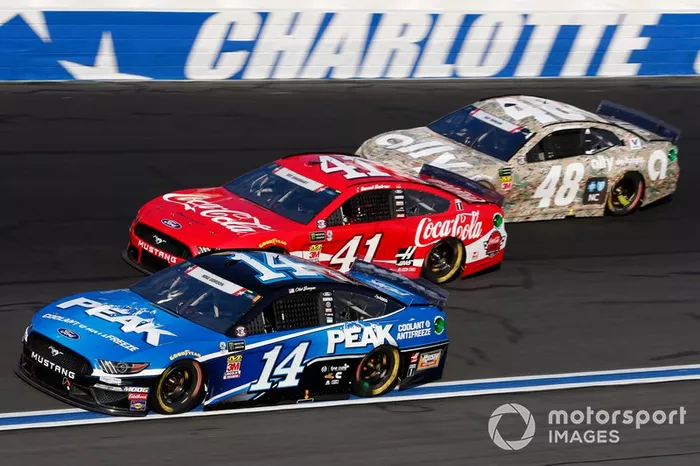  Clint Bowyer, Stewart-Haas Racing, Ford Mustang Peak Antifreeze & Coolant  Daniel Suarez, Stewart-Haas Racing, Ford Mustang Coca-Cola  Jimmie Johnson, Hendrick Motorsports, Chevrolet Camaro Ally Patriotic