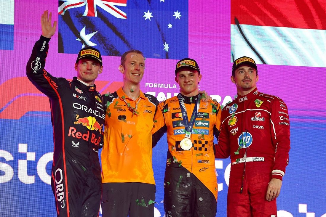 Charles Leclerc, Ferrari, Oscar Piastri, McLaren, Max Verstappen, Red Bull Racing