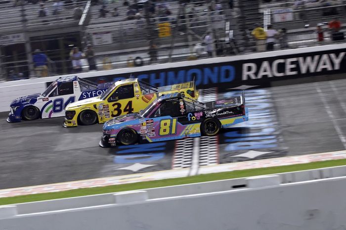 Connor Mosack, McAnally-Hilgemann Racing Chevrolet, Layne Riggs, Ford, Patrick Staropoli, Toyota
