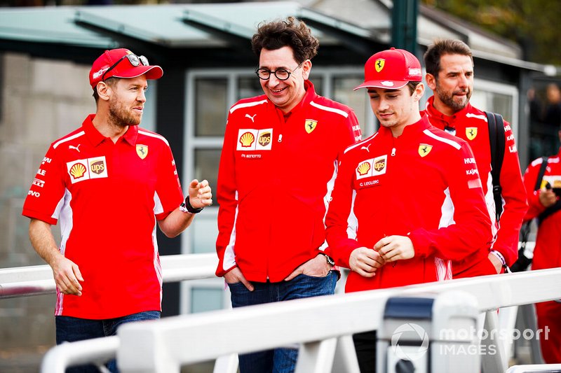 Sebastian Vettel, Ferrari, Mattia Binotto, Charles Leclerc