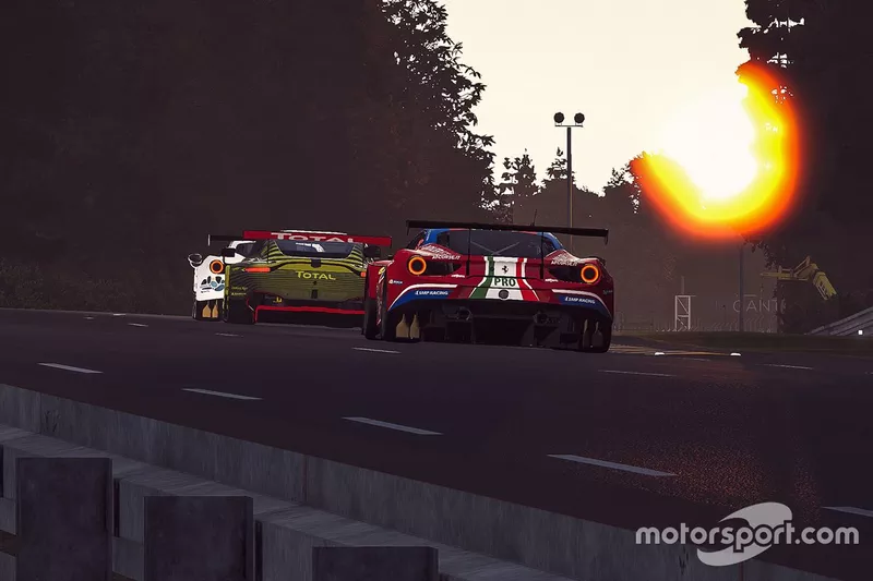 Acciones en la pista al atardecer