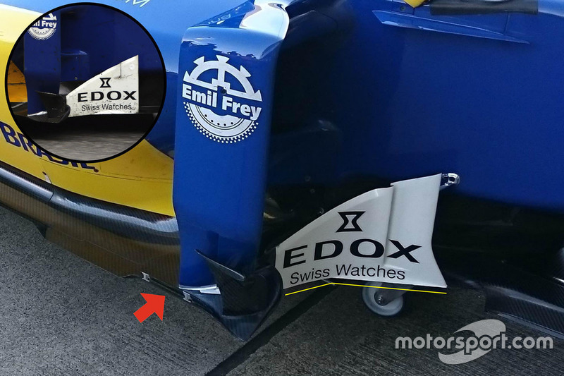 Les bargeboards et le fond plat de la Sauber C35