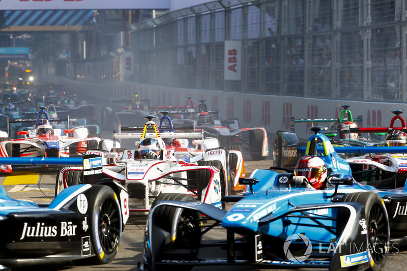 Nicolas Prost, Renault e.Dams, Sébastien Buemi, Renault e.Dams, Jose Maria Lopez, Dragon Racing, Daniel Abt, Audi Sport ABT Schaeffler