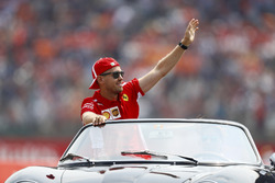 Sebastian Vettel, Ferrari, at drivers parade