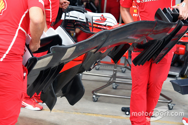 Détails de l'aileron avant de la Ferrari SF70H