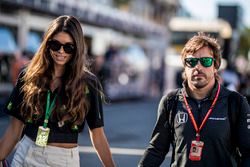 Fernando Alonso, McLaren, his girlfriend Linda Morselli