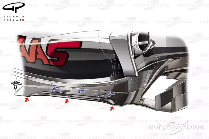 Detalles del suelo del Haas VF-17