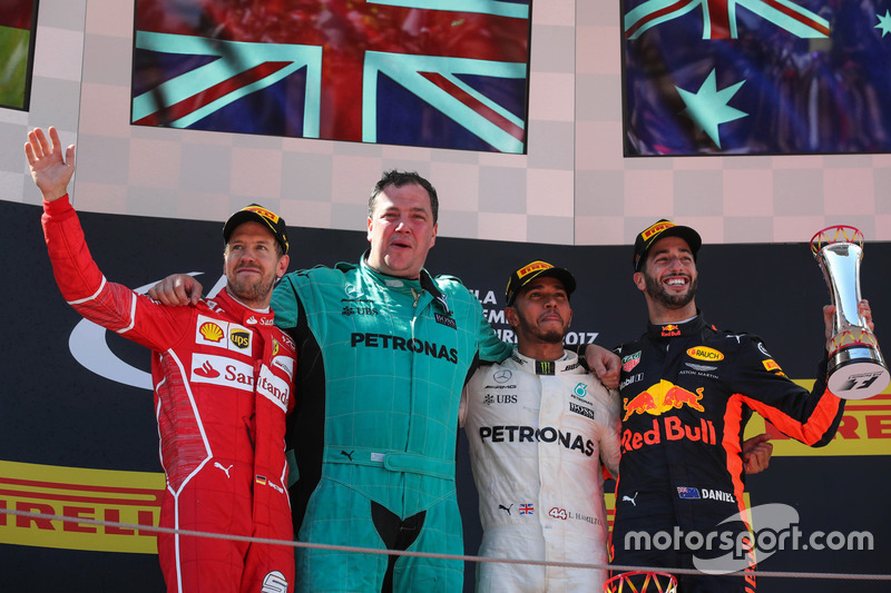 Spanish GP - Winner: Lewis Hamilton, 2. Sebastian Vettel, 3. Daniel Ricciardo
