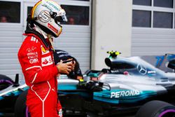 Sebastian Vettel, Ferrari, in parc ferme