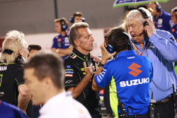 Hervé Poncharal, Team Principal Monster Yamaha Tech 3, le PDG de l'IRTA, Mike Trimby, départ retardé