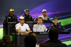 Conferenza stampa: Felipe Nasr, Sauber, Sergio Perez, Sahara Force India F1, Esteban Gutierrez, Haas