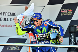 Podium: Sieger Valentino Rossi, Yamaha Factory Racing