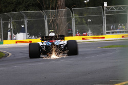 Sergey Sirotkin, Williams FW41 Mercedes, strikes up sparks
