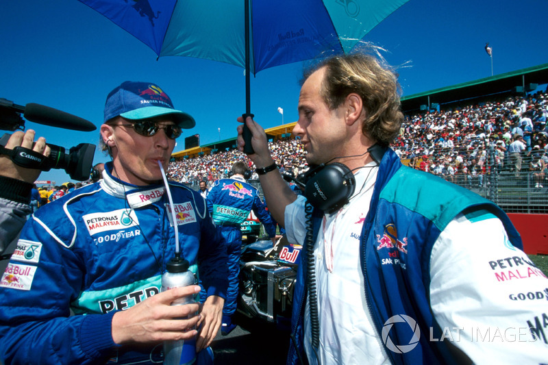 Johnny Herbert, Sauber con il suo fisioterapista Josef Leberer, Sauber