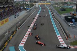 Lewis Hamilton, Mercedes-Benz F1 W08  leads Sebastian Vettel, Ferrari SF70H