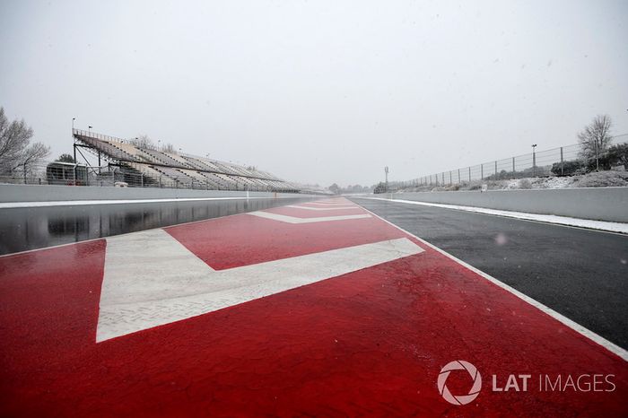 Nieve en el Circuit de Barcelona Catalunya