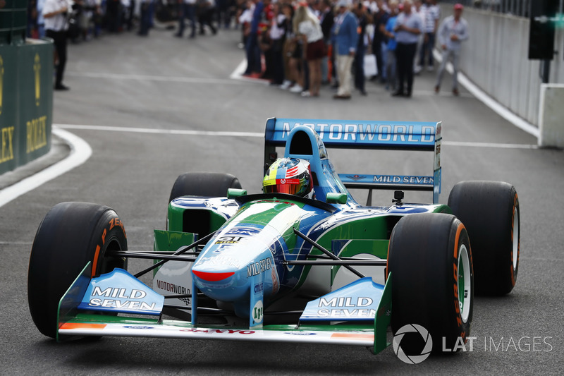 Mick Schumacher drives the Benetton Ford B194