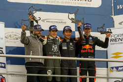 Podium race 1: Race winner Yifei Ye, Josef Kaufmann Racing, second place Sacha Fenestraz, Josef Kaufmann Racing, third place Richard Verschoor, MP Motorsport
