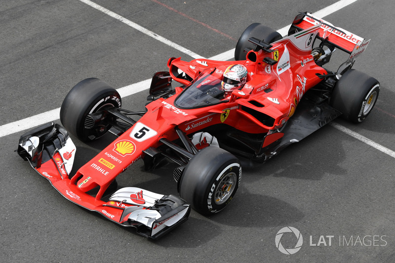 Sebastian Vettel, Ferrari SF70H and cockpit shield